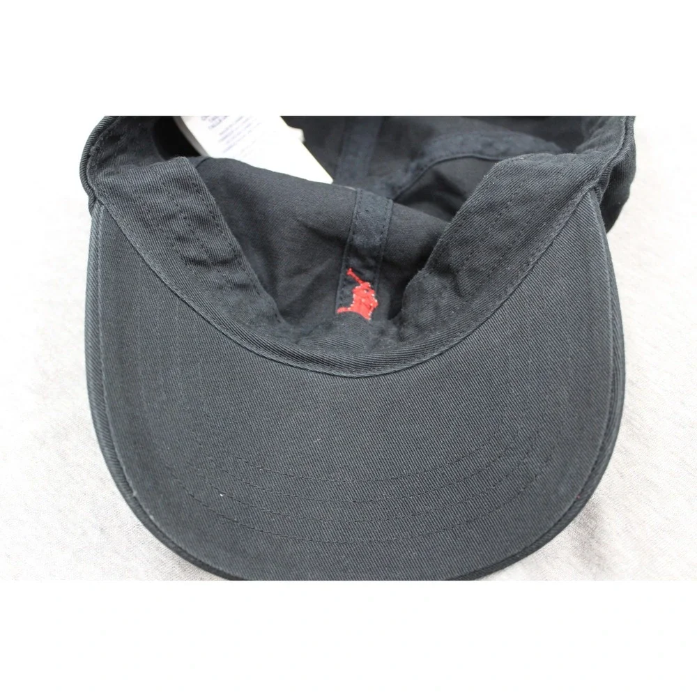 Polo Ralph Lauren Hat Mens OS Black Pony Logo Baseball Cap Cotton Chino Twill